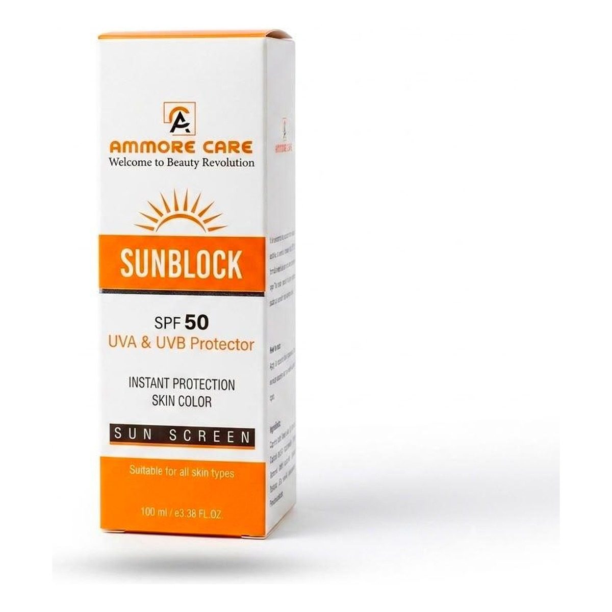 Sun Block SPF 50 by Ammore Care — Broad-spectrum daily shield. Sun Care in Pakistan (60 ml).