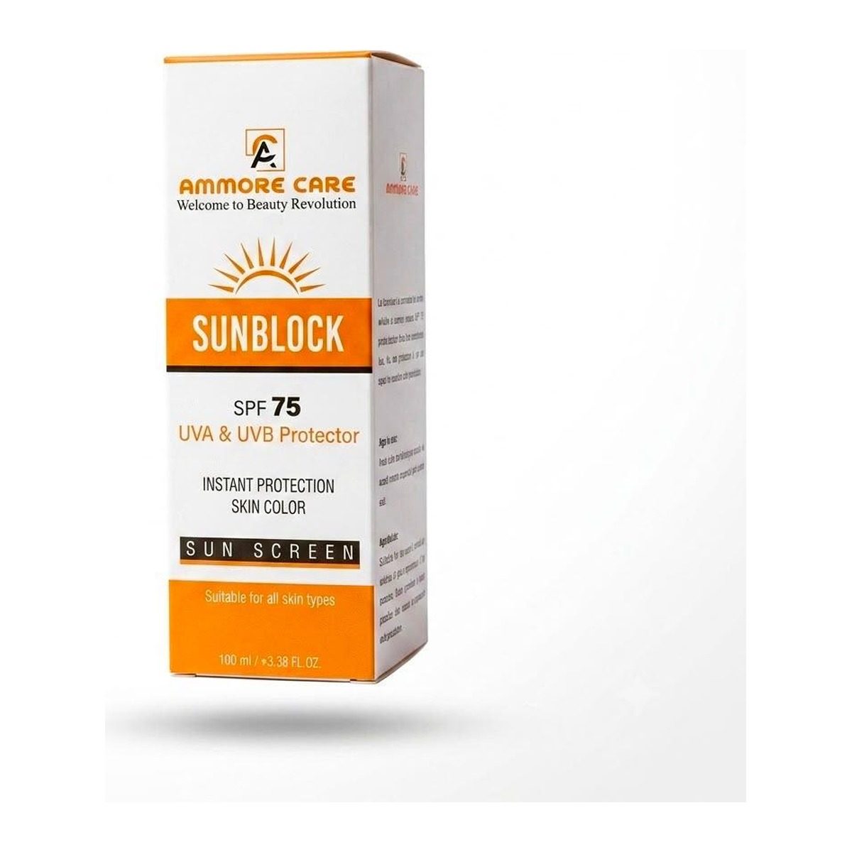 Sun Block SPF 70 by Ammore Care — Maximum protection for intense sun. Sun Care in Pakistan (60 ml).