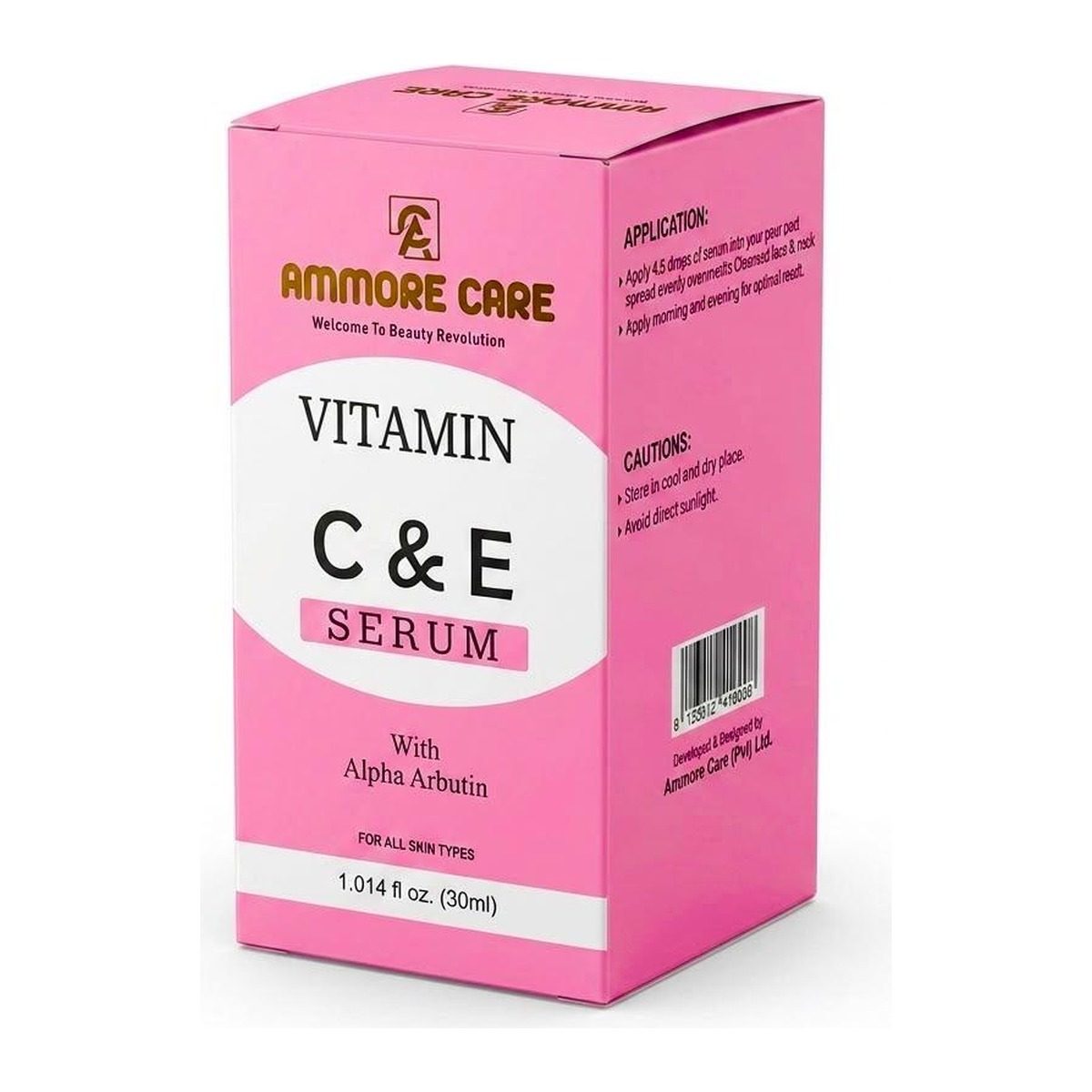 Vitamin C & E Serum by Ammore Care — Antioxidant duo for radiant skin. Serums in Pakistan (30 ml).