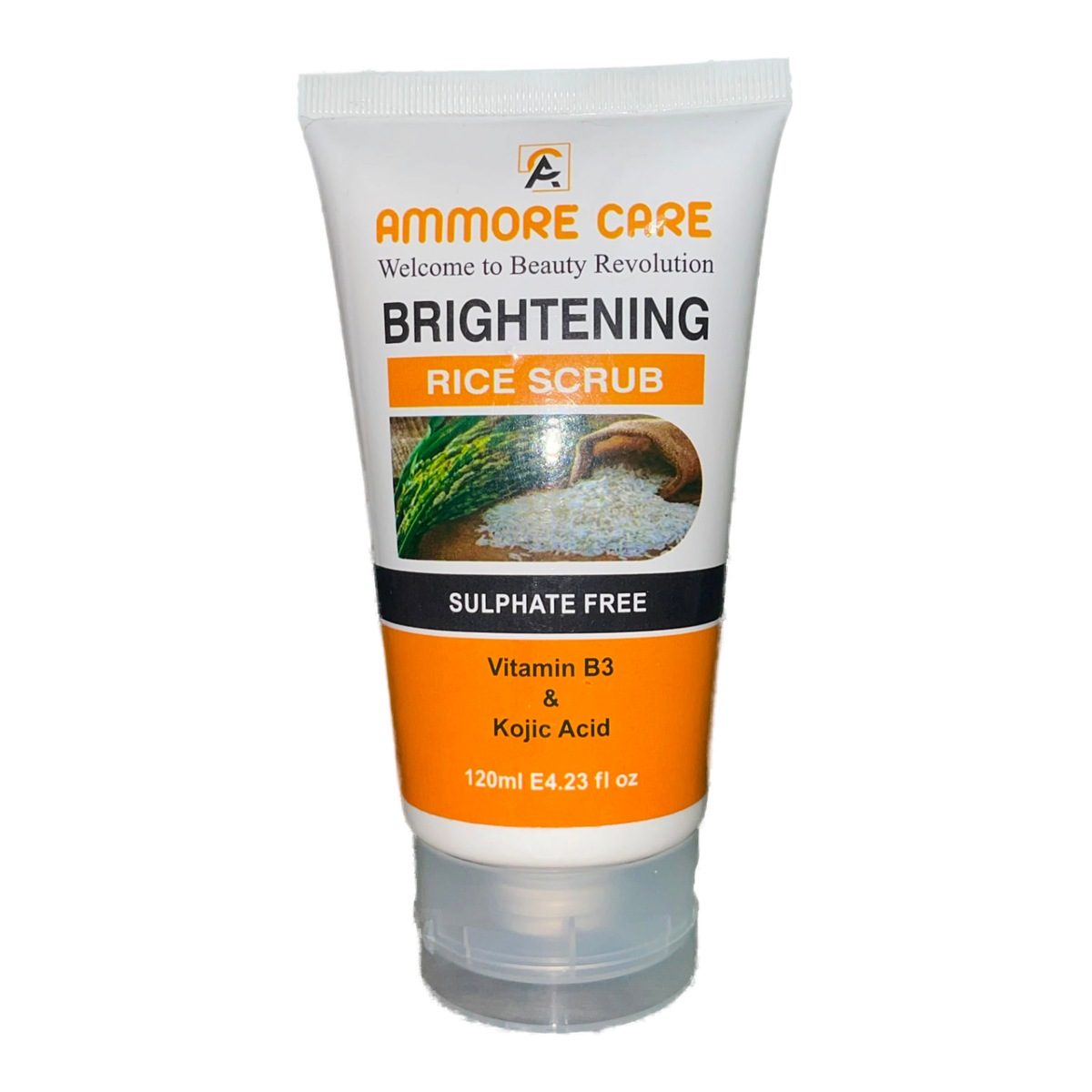 Whitening Rice Scrub by Ammore Care — Rice-powered radiance ritual. Scrubs & Masks in Pakistan (120 ml).